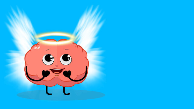 Cute angel brain cute character