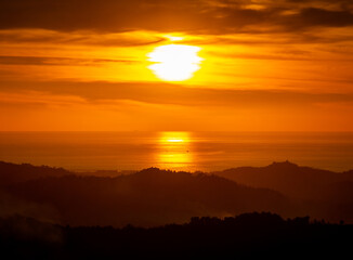 sunset over the mountains
