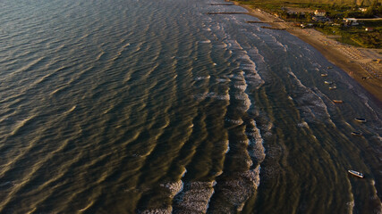Sunset over Adriatic Sea. View from Albania. Beautiful sunset