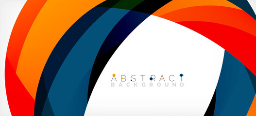 Color circle shapes, minimal geometric background. Trendy dynamic composition. Vector Illustration For Wallpaper, Banner, Background, Landing Page