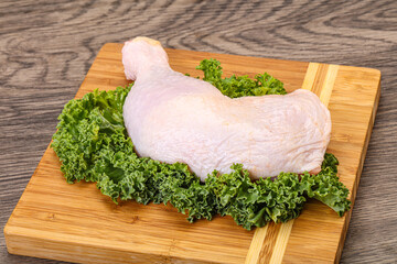 Raw chicken leg for cooking