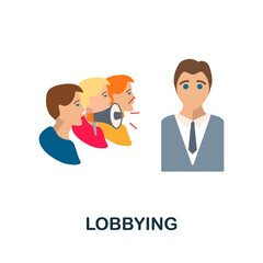 Lobbying flat icon. Color simple element from activism collection. Creative Lobbying icon for web design, templates, infographics and more