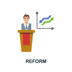 Reform flat icon. Color simple element from activism collection. Creative Reform icon for web design, templates, infographics and more