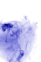 Blue smoke on White background.