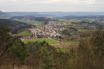 Fototapeta premium Stuifen, mountain in Filstal district in Germany 