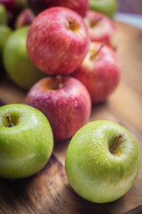 Apples and Pears on Natural wood
