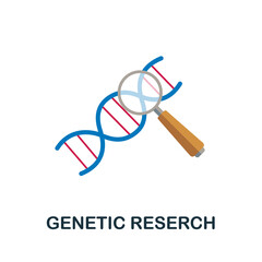 Genetic Reserch flat icon. Colored sign from antibiotic resistance collection. Creative Genetic Reserch icon illustration for web design, infographics and more