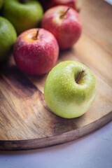 Apples and Pears on Natural wood