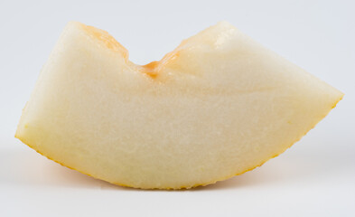 melons, honey melon or cantaloupe isolated on white background. Slices of melon isolated on white background.