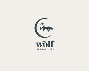 wolf logo Design, Wolf vector, abstract logo, minimal logo