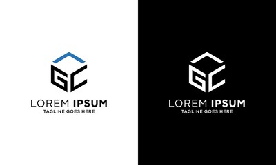 Obraz premium GC initial hexagon icon. letters. business card vector logo design.
