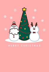雪だるまのクリスマスカード