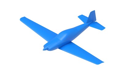 3D rendering of a small airplane outline computer model isolated on white background .