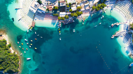 Aerial view from a drone to Ksamil, Albania