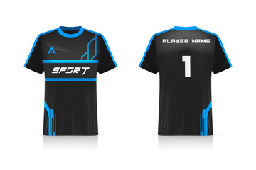 Specification Soccer Sport mockup , Esports Gaming T Shirt Jersey template. mock up uniform . Vector Illustration design