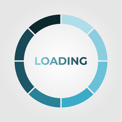 Blue Circle Loading Bar Vector Illustration
