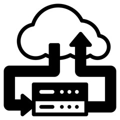 cloud computing glyph icon