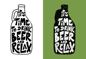 Chalk poster for the Oktoberfest beer festival. Typography illustration with funny quote. Hand drawn lettering vector