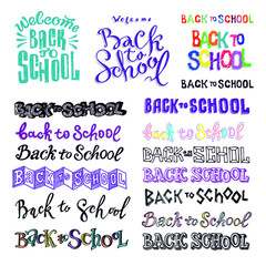 Big set of Welcome back to school labels.