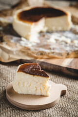 Basque burnt Cheesecake, Delicious homemade pastry