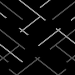 Abstract pattern with gray lines, isolated on a black background. Vector illustration.