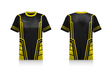 Specification Soccer Sport mockup , Esports Gaming T Shirt Jersey template. mock up uniform . Vector Illustration design