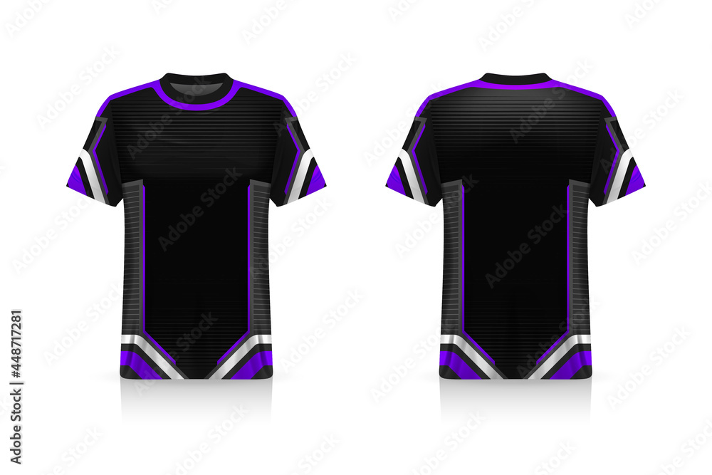 Wall mural Specification Soccer Sport mockup , Esports Gaming T Shirt Jersey template. mock up uniform . Vector Illustration design