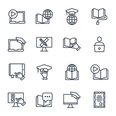 set of Online education elements symbol template for graphic and web design collection logo vector illustration