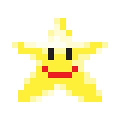 Star icon pixel art. Vector illustration.