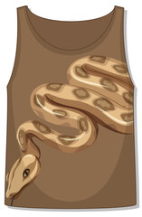 Front of tank top sleeveless with snake pattern