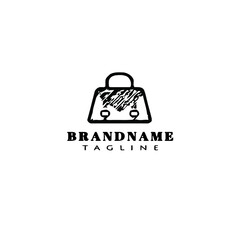 girl bag logo template icon vector illustration