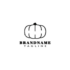 pumpkin logo design template icon vector illustration