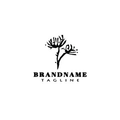 cute leaf logo cartoon template icon design illustration