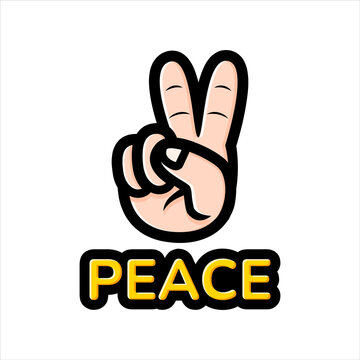 peace sign hand and finger vector design