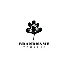 cute leaf logo flat template icon design vector illustration