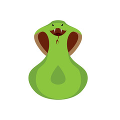 Cute cobra snake mascot, isolated on white background. Vector illustration.