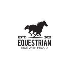 Equestrian horse logo design template
