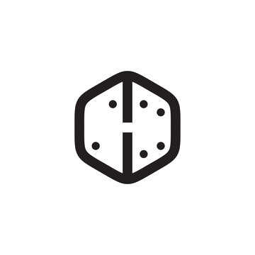 H letter dice logo design template