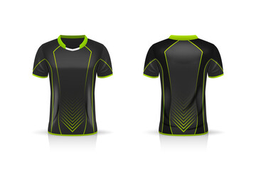 Specification Soccer Sport mockup , Esports Gaming T Shirt Jersey template. mock up uniform . Vector Illustration design