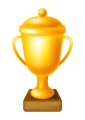 Gold cup icon. Illustration of award sports or corporate competitions.