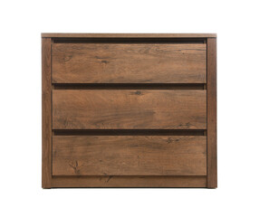 Wooden chest of drawers isolated on white