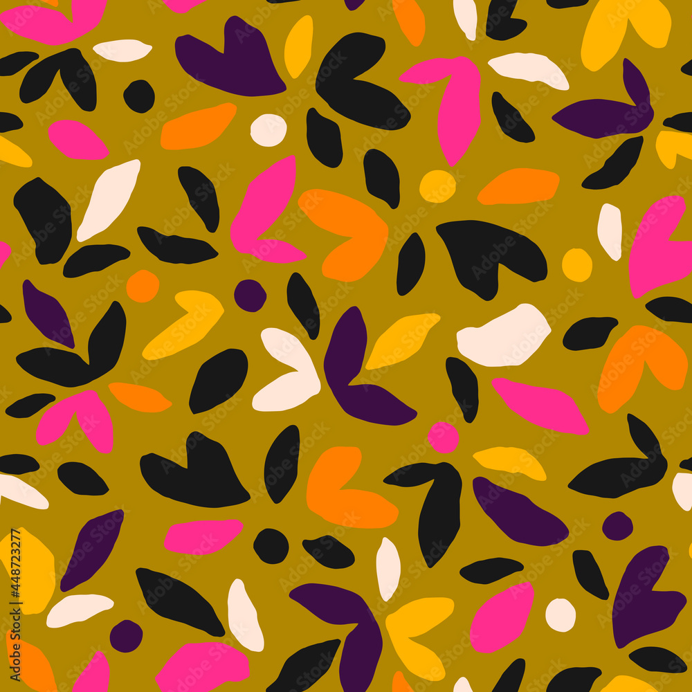 Wall mural Abstract floral seamless pattern. Colorful background.