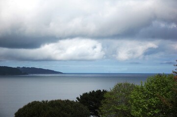 Horizonte en el mar en la Costa de Lugo, Galicia
