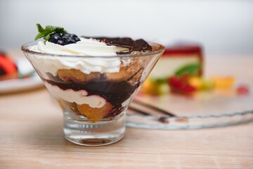 different desserts on the table in a cafe