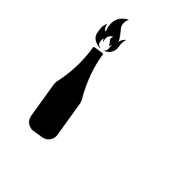Molotov cocktail icon on white background