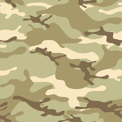 Camouflage seamless pattern. Military texture. Abstract camo from spots. Print on fabric and clothing. Vector