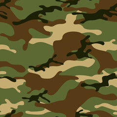 Camouflage seamless pattern. Military texture. Abstract camo from spots. Print on fabric and clothing. Vector