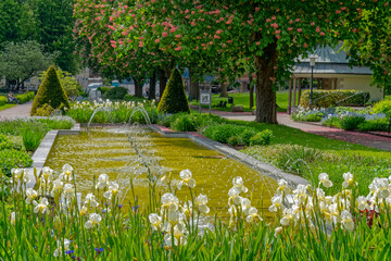 Bad Eilsen Kurpark Wasserspiele Blumen