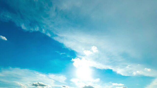 青空と流れる雲のタイムラプス