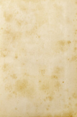 background of empty stained old paper, top view